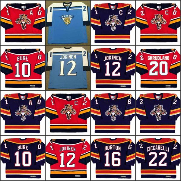 

florida panthers 10 pavel bure 12 olli jokinen 16 nathan horton 20 brian skrudland 22 dino ciccarelli jersey, Black;red