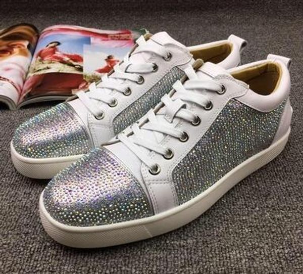 

designer red bottom loafers for men women casual shoes genuine leather slip on platform sneakers wedding party flats men shoes plm83, Black