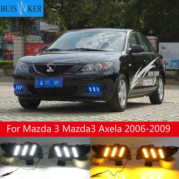

2 pcs drl for 3 3 axela 2006-2009 led drl daytime running lights with turn signal fog light cover