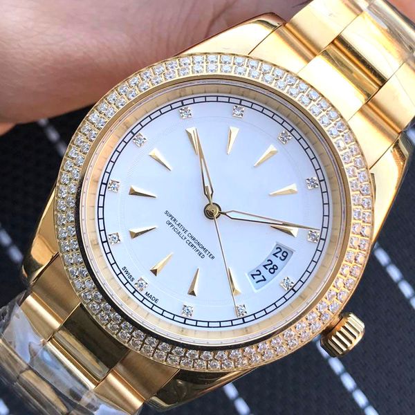 

diamond iced out watch luxury watch 821a mechanical automatic mens designer watches self-wind watch wristwatches stainless steel, Slivery;brown