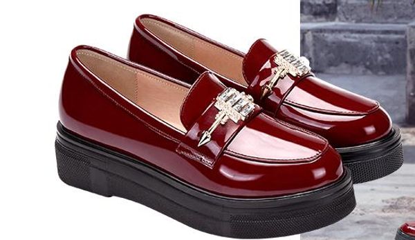 

2019 women's shoes in spring and autumn with new style slope heel thick bottom round head waterproof table @1023, Black