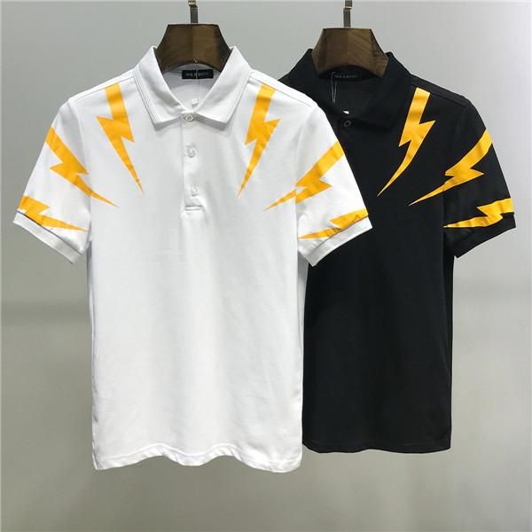 

men's polos shirts #0885 pullover cotton short sleeve skulls print pp luxury business summer medusa male t shirt casual polo v4, White;black