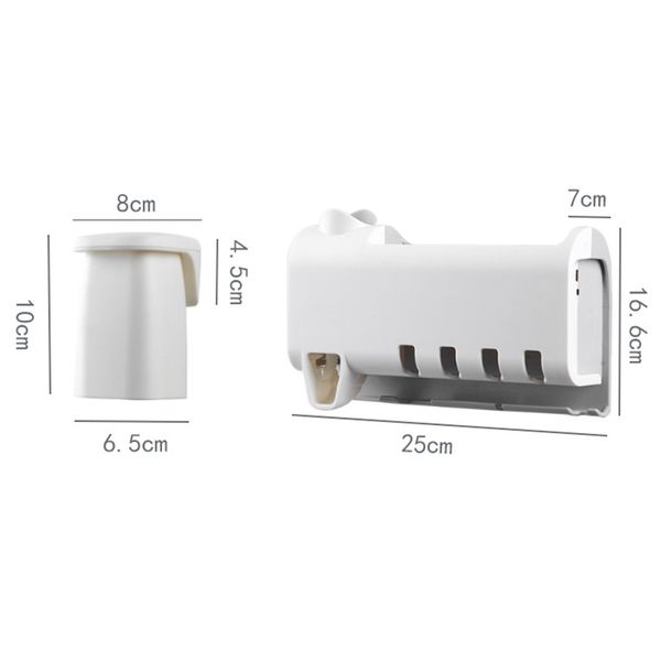 

toothbrush holder set, save space no drill wall mount toothpaste dispenser
