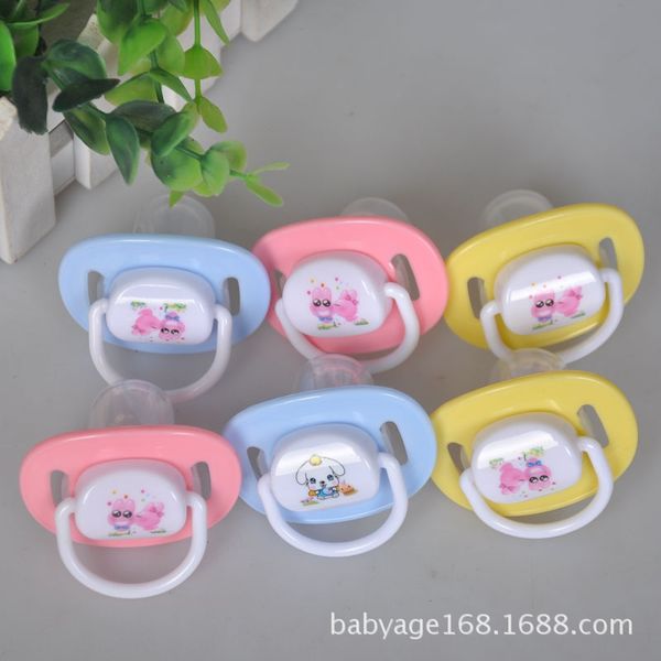 

safety silicone with cover silicone nipple nipple round head sleeping pacifier flat head pacifier printed pattern