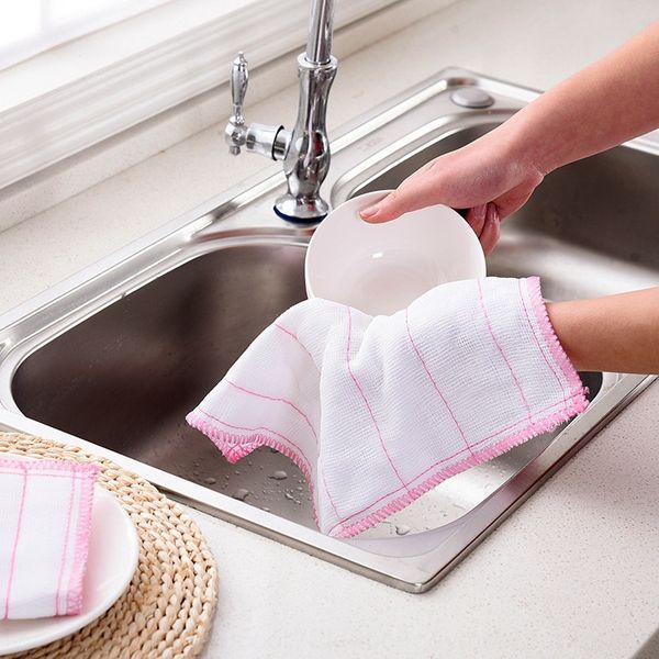 

special sale 5-layer cotton scouring pad oil-towel fiber dishwashing cloth non-woven cloth dishwashing towel rag non-woven rag, Blue