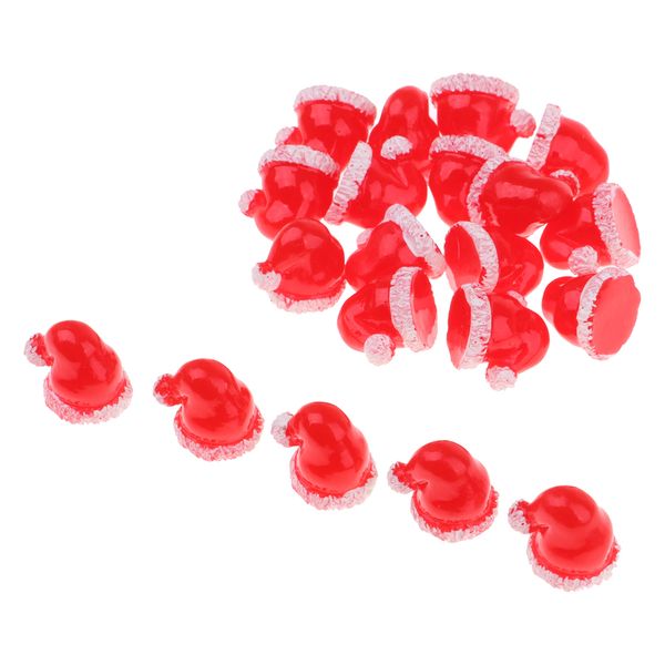 

20 pieces sweet red miniature santa hat handicrafts for 1/12 1/24 dollhouse