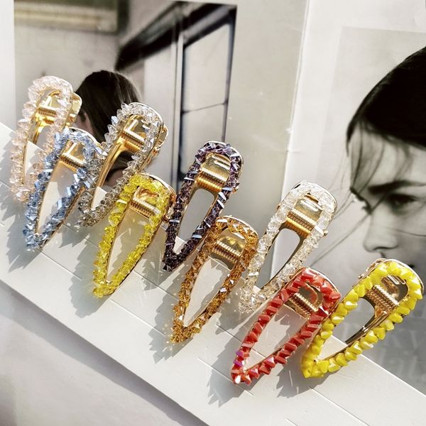 

dhl 100pcs luxury shine crystal water drop hairpins elegant hair clips headwear barrettes fashion hair accessories, Slivery;white