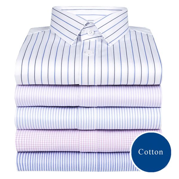 

100% cotton non-iron business casual men shirts long sleeve elegant brand striped new fashion office men dress shirt, White;black