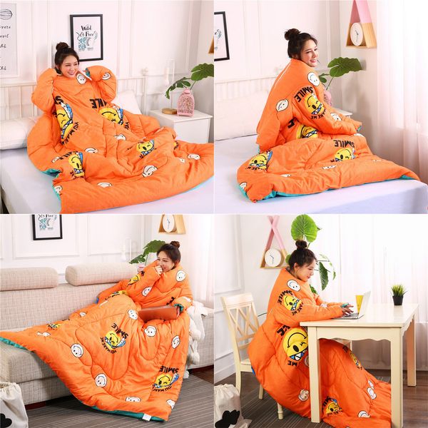 

blanket comforters winter lazy quilt with sleeves quilt sofa bed light winter warm thickened washed quilt adults blanket #45