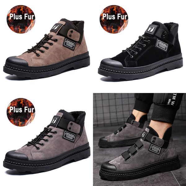 

2020 winter men's boots warm pu leather male waterproof shoes chaussure mans casual shoes for men boots footwear male sneakers, Black