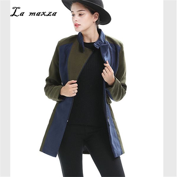 

women coat winter 2018 elegant wool warm coat korean style fashion streetwear 3xl, Black