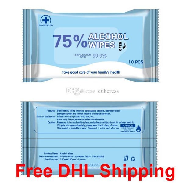 

10pcs/pack disinfectant wipes alcohol pads for mobile phones glasses manicure alcohol wipes for cleaning