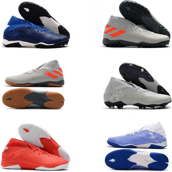 

2020 новые прибытия mens md месси nemeziz 19,3 в tf laceless скольжения на бутсы футбол высокого голеностопного открытый сапоги бутсы размер