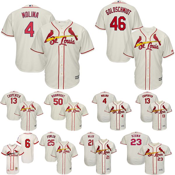 

St. Louis Men's Cardinals Jerseys Yadier Molina Paul Goldschmidt Stan Musial Adam Wainwright Marcell Ozuna Collection Baseball Jersey