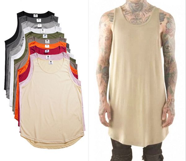 

mens spring summer new slip cotton high street hole men' vest male hip-hop tank 10 colors, White;black