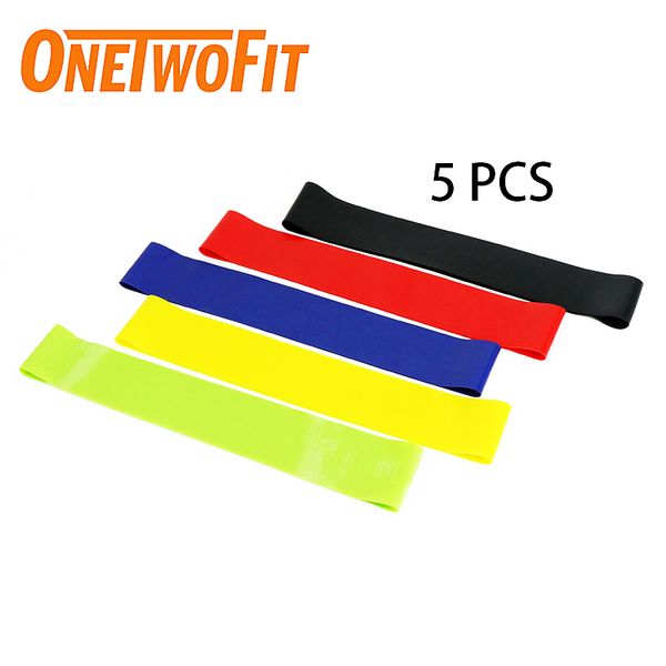 

onetwofit 5 pcs/lot high elastic rubber resistance bands set yoga strap stretchingyoga exercise accessories pilates fitness gym