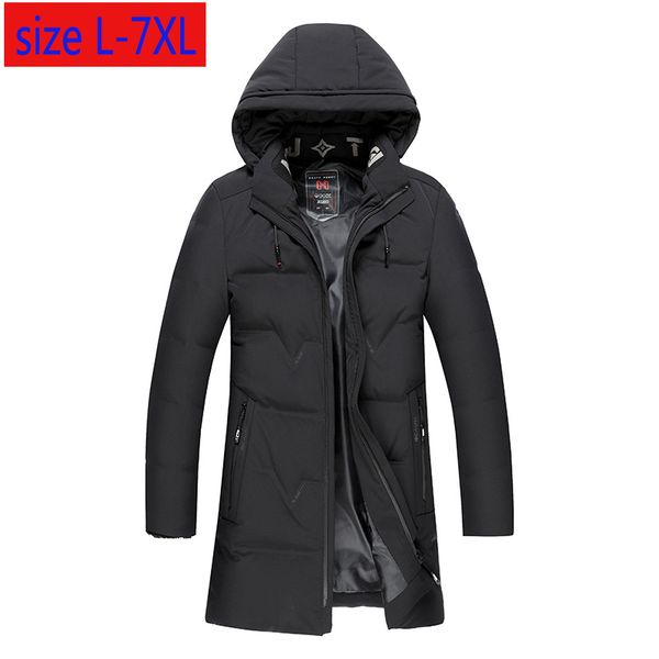 

new arrival fashion winter long down garment super large fashion loose white duck down thick casual plus size lxl2xl3xl4xl-7xl, Black
