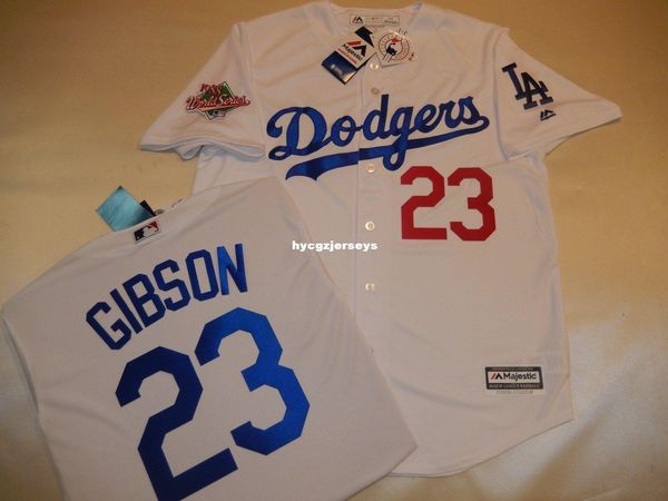 

baseball la #23 kirk gibson 1988 shirt jersey new white mens stitched jerseys big and tall size xs-6xl for sale, Gray