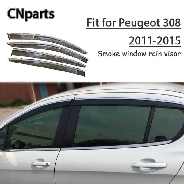 

cnparts 4шт abs для peugeot 308 2011 2012 2013 2014 2015 автомобилей дым window солнцезащитный козырек keep fresh air конвекционные аксессуа