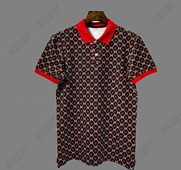 

summer europe designer brand mens tshirt color star print turn-down collar red green polo t shirt casual t-shirt tee, White;black
