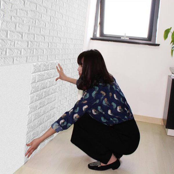 

77 * 70см кирпич самоклеющиеся водонепроницаемый diy декора стены бумаги 3d для спальни детская комната 3d brick стены стикеры гостиной