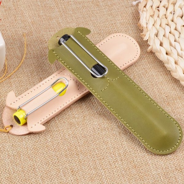 

handnote genuine leather pen pouch holder cute animals creative single pencil bag pen case for rollerball fountain ballpoint