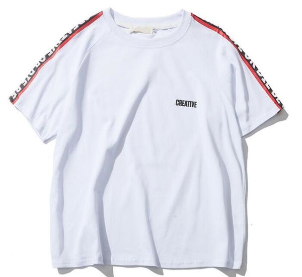 

be creative or die on sleeve oversized off shoulder mens t-shirt short sleeve 2017 summer streetwear hip hop tshirts, White;black
