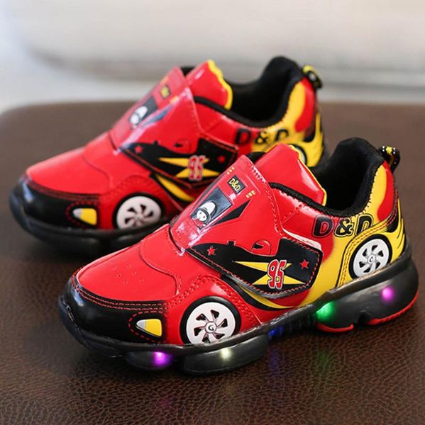 

cartoon sports shoes 2020 spring and autumn new boys color marquee shoes children's bright leather car sports casual, Black