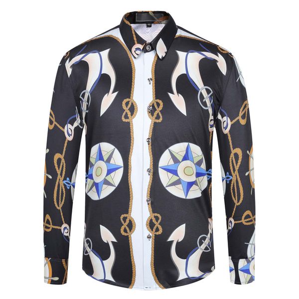 

2020 fashion printed shirt men's streetwear long sleeve men's shirt slim fit casual club ball gown mode shirt men's -xxxl, White;black