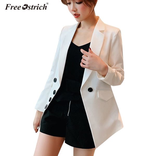 

ostrich women long sleeve coat button ladies office coat silm autumn casual female's jacket turn-down collar n30, Black;brown