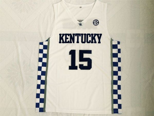

kentucky wildcats #15 demarcus cousins jersey college basketball jerseys - white, Black