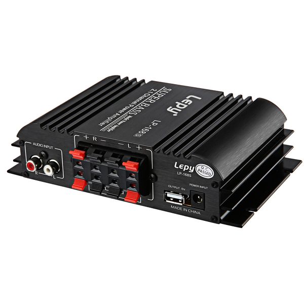 

lepy lp - 168s 12v auto audio car amplifier power subwoofer bass output stereo sound with aux function loudspeaker remote cont