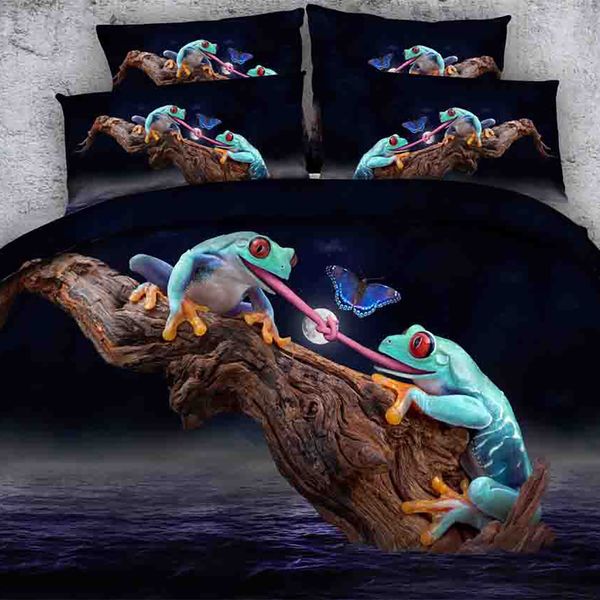 3d Frogs Duvet Cover Set Bedlinen Decorative Bedding Set With 2