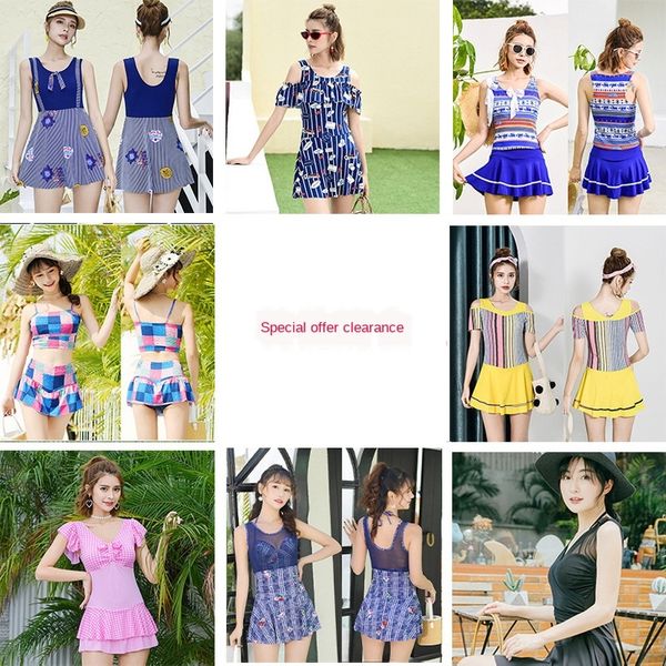 

swim women's one-piece skirt split bikini bikini jumpsuit skirt dress dress steel holder three-piece spring swimming suit, White;black