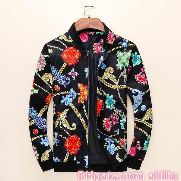 

mens designer jackets fashion brand new coat jacket luxury coat long-sleeved streetwear jackets floral cardigan zipper size m-3xl, Black;brown