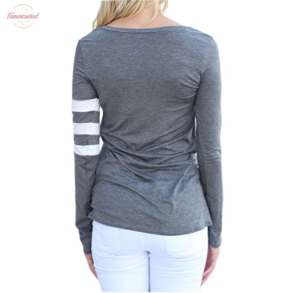 

plus size female o-neck long sleeve casual simple t shirts pocket patchwork 2020 spring women striped t-shirts tees gv257, White