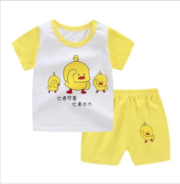 

kids designer clothes baby cute set summer fashion boy girl tees + shorts two-pieces animal printed 2019 luxury child clothing, White