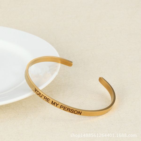 

3.5mm sliver gold rose gold 2020 width mantra bracelets bangles stainless steel bangles positive inspirational quotes bracelets, Black