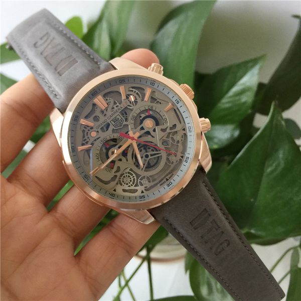 

A quality men 039 brand de igner tag fa hion men 039 port watch chronograph men 039 clock automatic calendar 43 mm watch