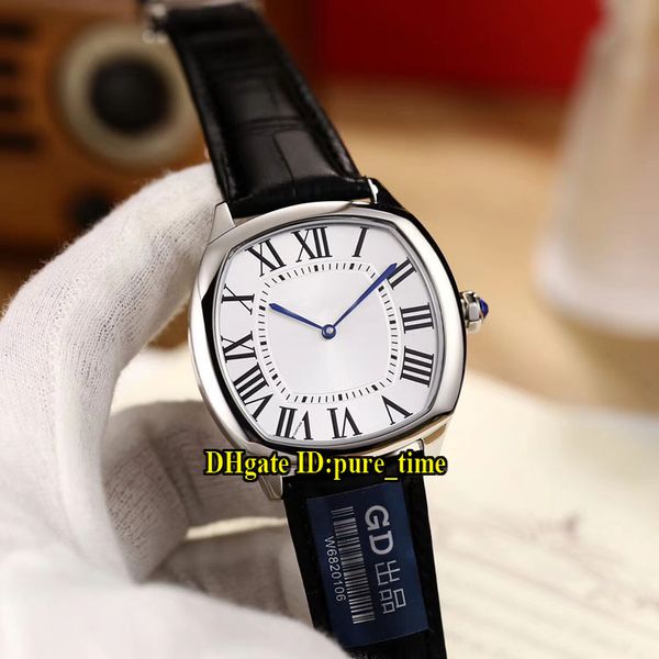 

new 42mm drive de wgnm0007 japan miyota 8215 automatic white mens watch silver steel case leather strap gents watches, Slivery;brown