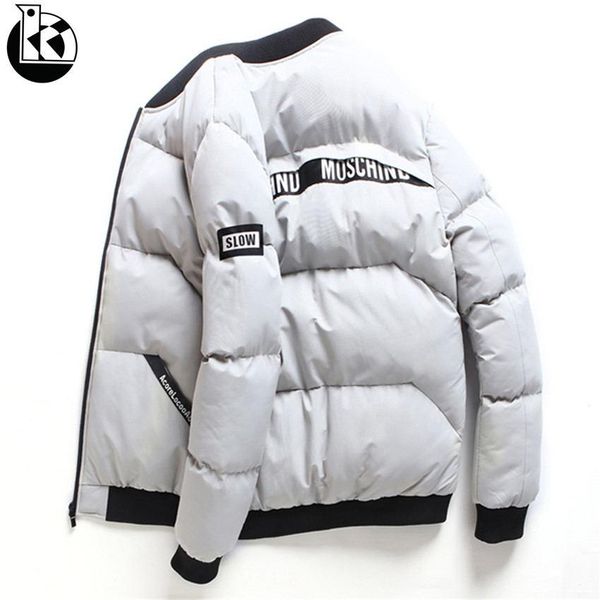 

новые корейских моды красивого короткого параграф зимнего пальто мужчина вскользь тонкий сплошной цвет стоять воротник длинного рукава зимне, Black