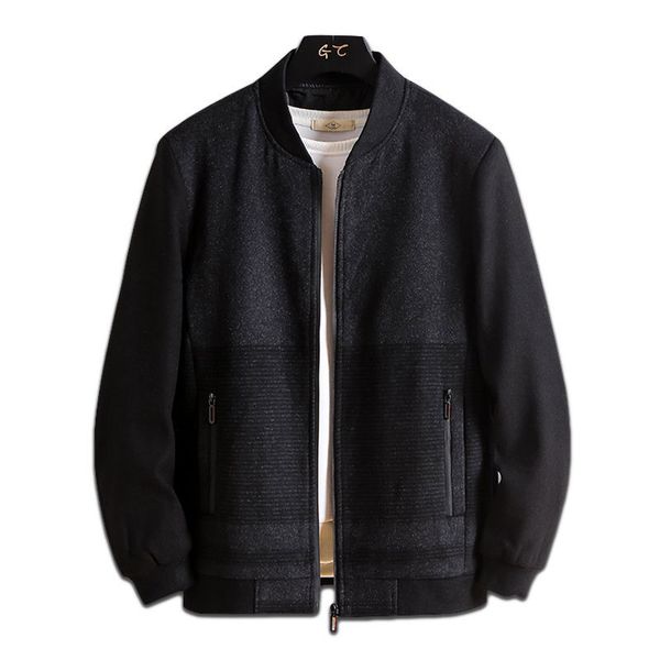 

2020 solid color куртка для мужчин среднего возраста вскользь куртка волос для мужчин короткие бизнес повседневная одежда, Black;brown