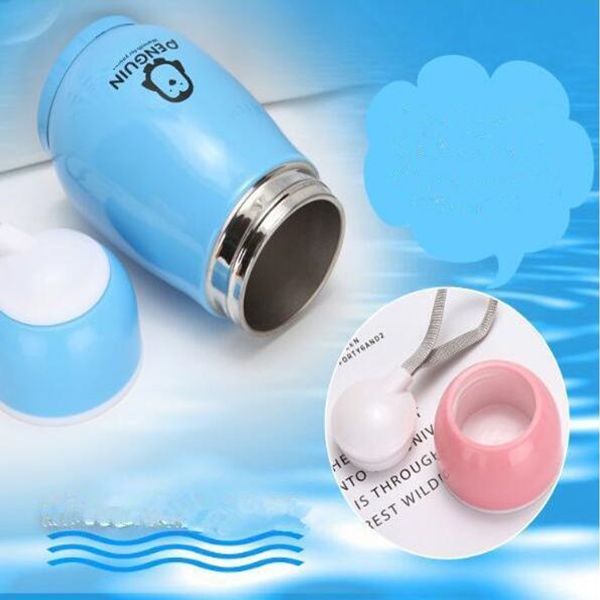 

penguin water bottle stainless steel mug cup double layer 5 colors tumblers cute vacuum flask thermos cups 280ml cfyz139q