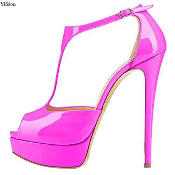 

rontic new women platform sandals thin high heels sandals nice peep toe 4 colors party dress shoes women us plus size 5-15, Black