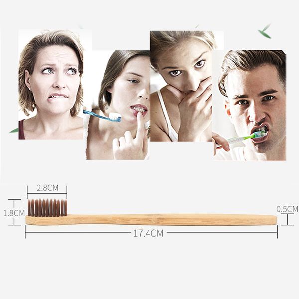 

eco-friendly natural bamboo handle toothbrush rainbow colorful color whitening soft fiber bristles oral care home supplies