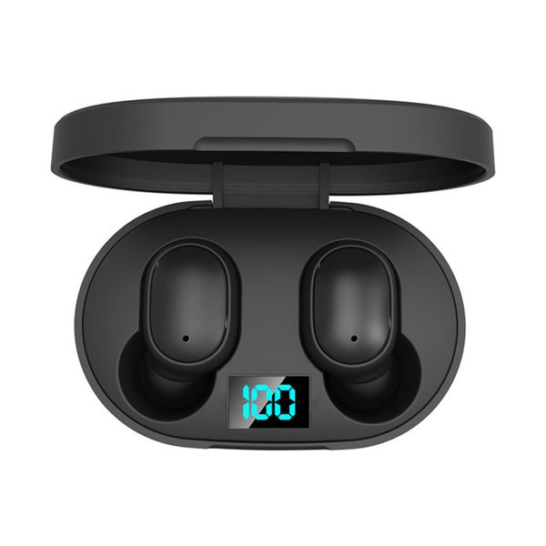 Nuovi auricolari wireless TWS E6S Cuffie Hifi Stereo Sound Auricolare Bluetooth 5.0 con doppio microfono Display a led Cuffie con accoppiamento automatico