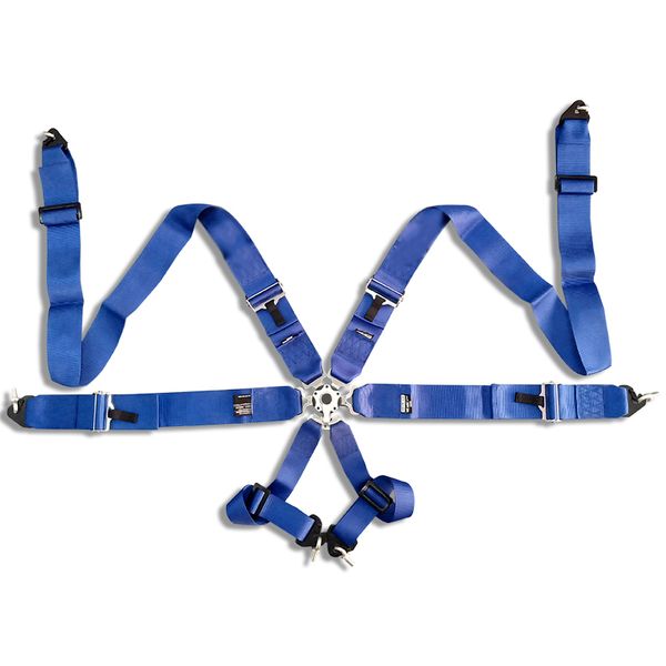 

2pcs 6 point 3"racing seat belt harness safety belt with camlock fia 2022 (blue red black ) sp2
