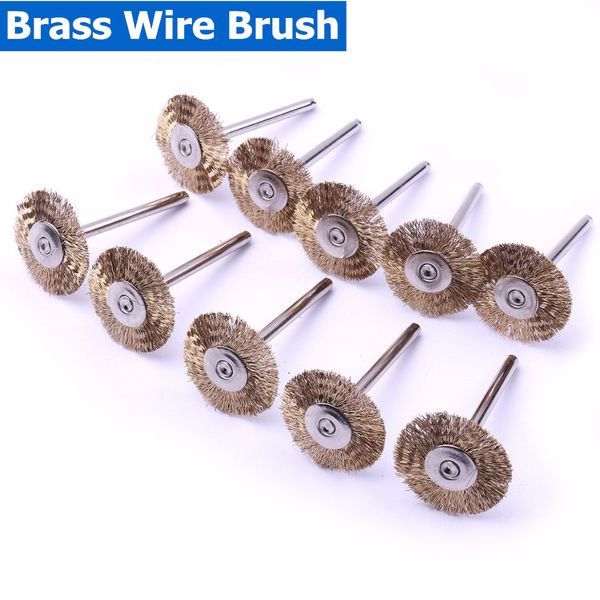

dremel accessories 10pcs 22mm copper brass wire wheel brushes kit set for mini drill rotary tools polishing dremel brush