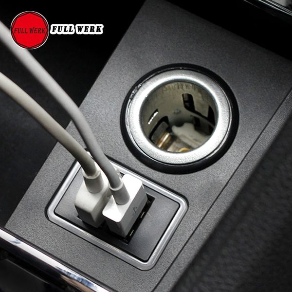 

1 pc car styling double usb charger adapter cigarette lighter mount with led light for kodiaq 17-19 fast charging accessor