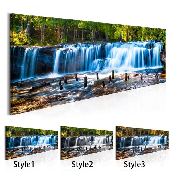 

forest waterfall canvas painting tree scenery painting nature pictures wall art home decor for living room unframed